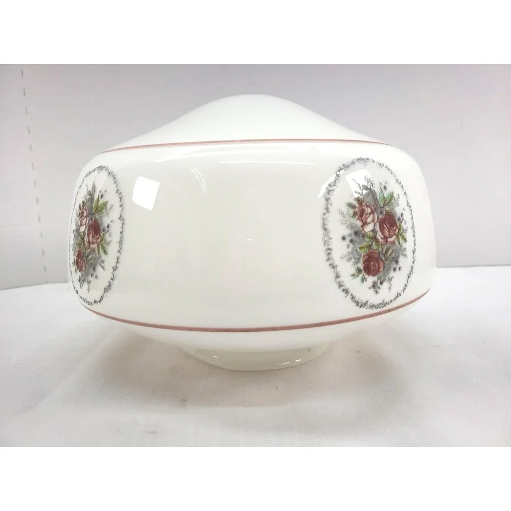 Vintage Floral Milk Glass Ceiling Light Fixture Acorn Globe‎ 3 7/8